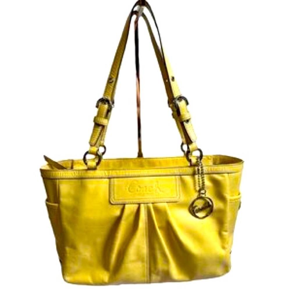 Vintage Bright Sunny Yellow Coach Purse, 1980s